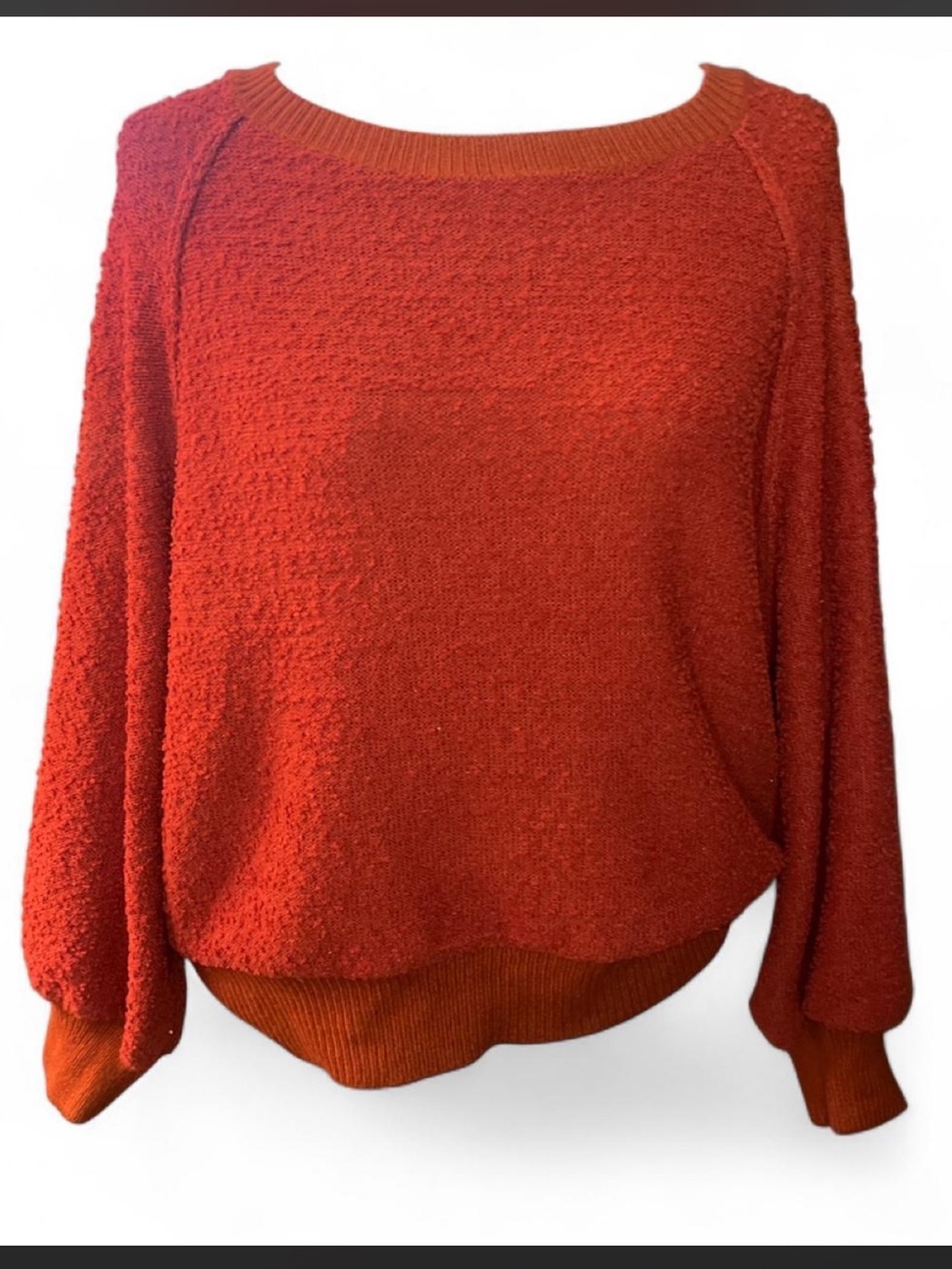 Altar’d State cozy Bouclé Sweater- burnt orange